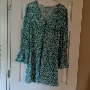 Long sleeve Floral Sundress button front